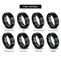 font options for inside engraving on gunmetal & blue channel marker rings
