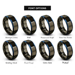 font options for inside engraving on gunmetal & blue channel marker rings