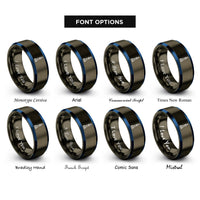 font options for inside engraving on gunmetal & blue channel marker rings