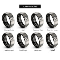 font options for inside engraving on black & grey charcoal chimney rings