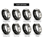 font options for inside engraving on black & grey charcoal chimney rings