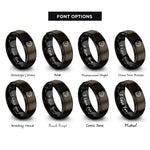 font options for inside engraving on gunmetal & black charcoal chimney rings