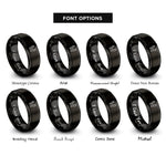 font options for inside engraving on black charging cable rings