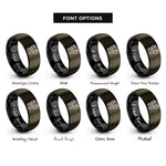 font options for inside engraving on gunmetal & black charging cable rings