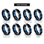 font options for inside engraving on blue & grey charging dock rings