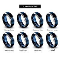 font options for inside engraving on blue & grey charging dock rings