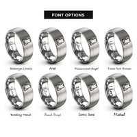 font options for inside engraving on grey charging dock rings