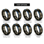 font options for inside engraving on gunmetal & blue charging dock rings