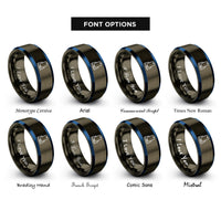 font options for inside engraving on gunmetal & blue charging dock rings