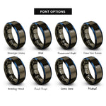 font options for inside engraving on gunmetal & blue charging plug rings
