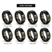font options for inside engraving on gunmetal & blue charging plug rings