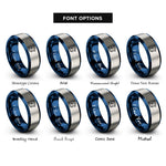 font options for inside engraving on blue & grey charging station rings