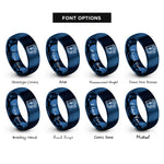 font options for inside engraving on blue charging station rings