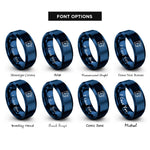 font options for inside engraving on blue charging station rings