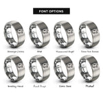 font options for inside engraving on gray charging station rings