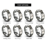 font options for inside engraving on grey charging station rings