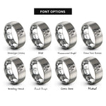 font options for inside engraving on grey charles bridge rings