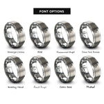 font options for inside engraving on silver charles bridge rings