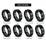 font options for inside engraving on gunmetal & blue charles bridge rings