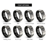 font options for inside engraving on black & grey chartres labyrinth rings
