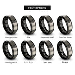 font options for inside engraving on black & grey chartres labyrinth rings