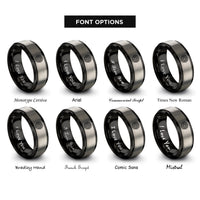 font options for inside engraving on black & grey chartres labyrinth rings