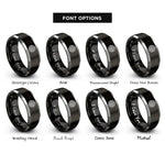 font options for inside engraving on black & gray chartres labyrinth rings