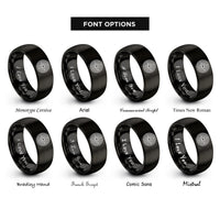 font options for inside engraving on black chartres labyrinth rings