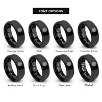 font options for inside engraving on black chartres labyrinth rings
