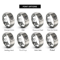 font options for inside engraving on grey chartres labyrinth rings