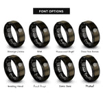 font options for inside engraving on gunmetal & black chartres labyrinth rings