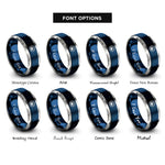 font options for inside engraving on blue & silver charybdis whirlpool maw rings