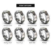 font options for inside engraving on silver chatbot bubble rings