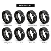 font options for inside engraving on black checkbox rings