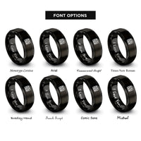 font options for inside engraving on black checkerboard rings