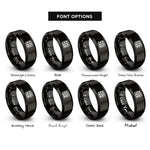 font options for inside engraving on black checkerboard rings