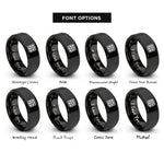font options for inside engraving on black checkerboard rings