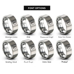 font options for inside engraving on gray checkerboard daymark circle rings