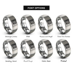font options for inside engraving on grey checkerboard rings