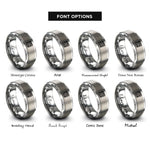 font options for inside engraving on gray checkerboard rings