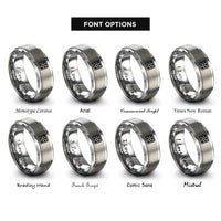font options for inside engraving on gray checkerboard rings
