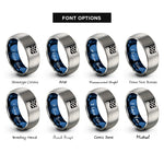 font options for inside engraving on blue & gray checkered flag rings