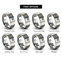 font options for inside engraving on silver checkered flag rings