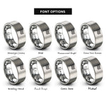 font options for inside engraving on silver checkered flag rings
