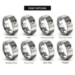 font options for inside engraving on grey checkered flag rings