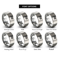 font options for inside engraving on grey checkered flag rings