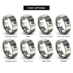font options for inside engraving on silver checkered flag rings