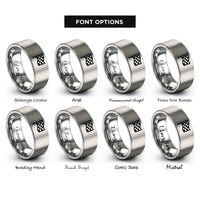font options for inside engraving on silver checkered flag rings