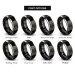 font options for inside engraving on black & grey checklist rings