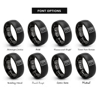 font options for inside engraving on black checklist rings